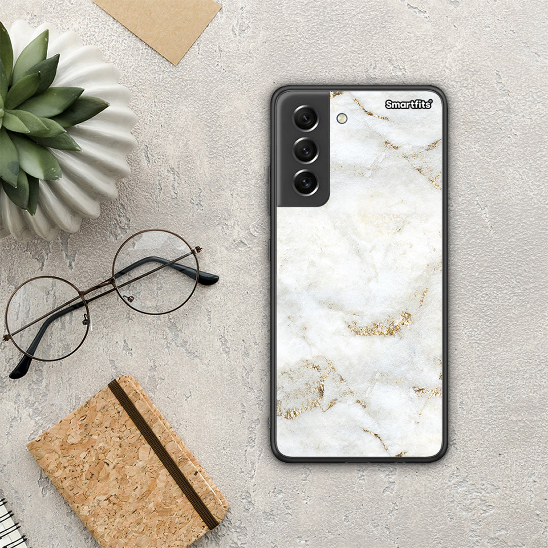 White Gold Marble - Samsung Galaxy S21 FE θήκη