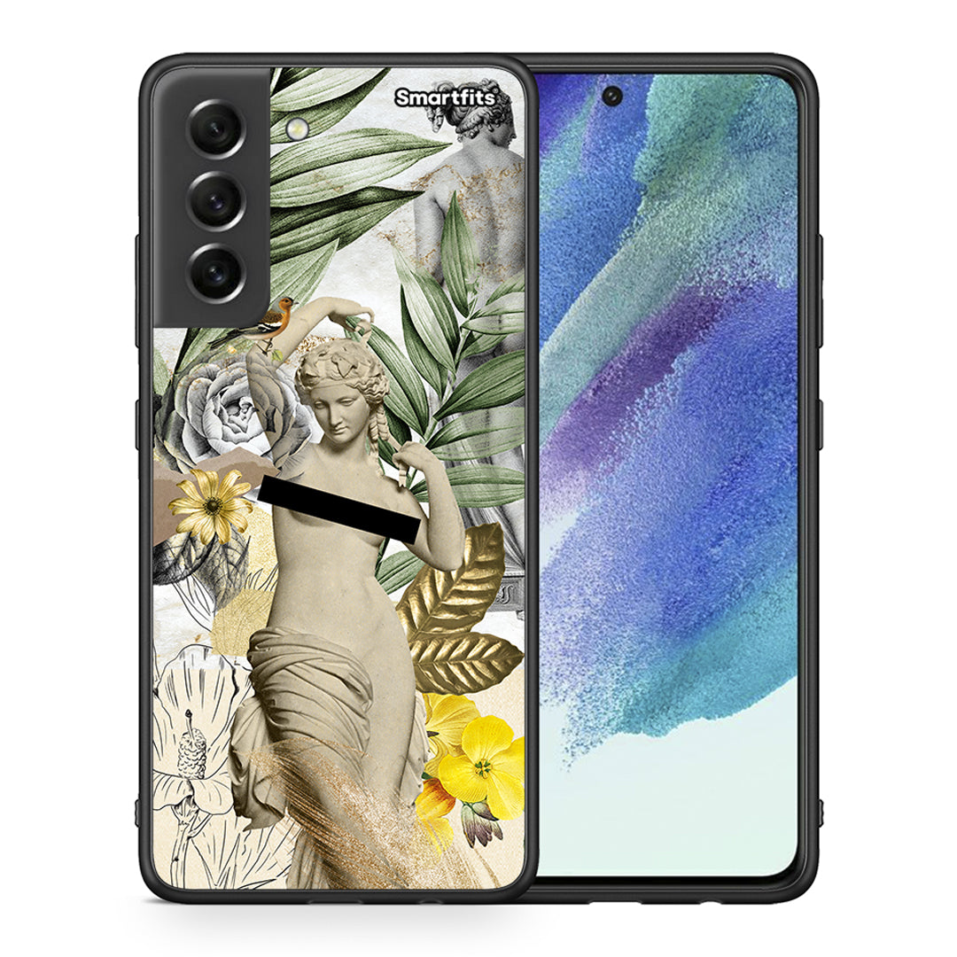 Θήκη Samsung S21 FE Woman Statue από τη Smartfits με σχέδιο στο πίσω μέρος και μαύρο περίβλημα | Samsung S21 FE Woman Statue case with colorful back and black bezels