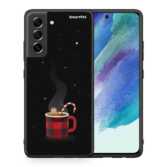 Θήκη Samsung S21 FE Xmas Bathing από τη Smartfits με σχέδιο στο πίσω μέρος και μαύρο περίβλημα | Samsung S21 FE Xmas Bathing case with colorful back and black bezels