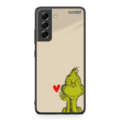 Samsung S21 FE Xmas Grinch θήκη από τη Smartfits με σχέδιο στο πίσω μέρος και μαύρο περίβλημα | Smartphone case with colorful back and black bezels by Smartfits