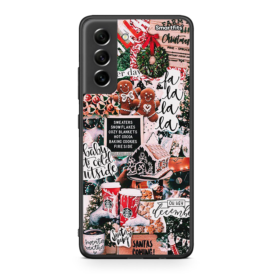 Samsung S21 FE Xmas Habbits θήκη από τη Smartfits με σχέδιο στο πίσω μέρος και μαύρο περίβλημα | Smartphone case with colorful back and black bezels by Smartfits