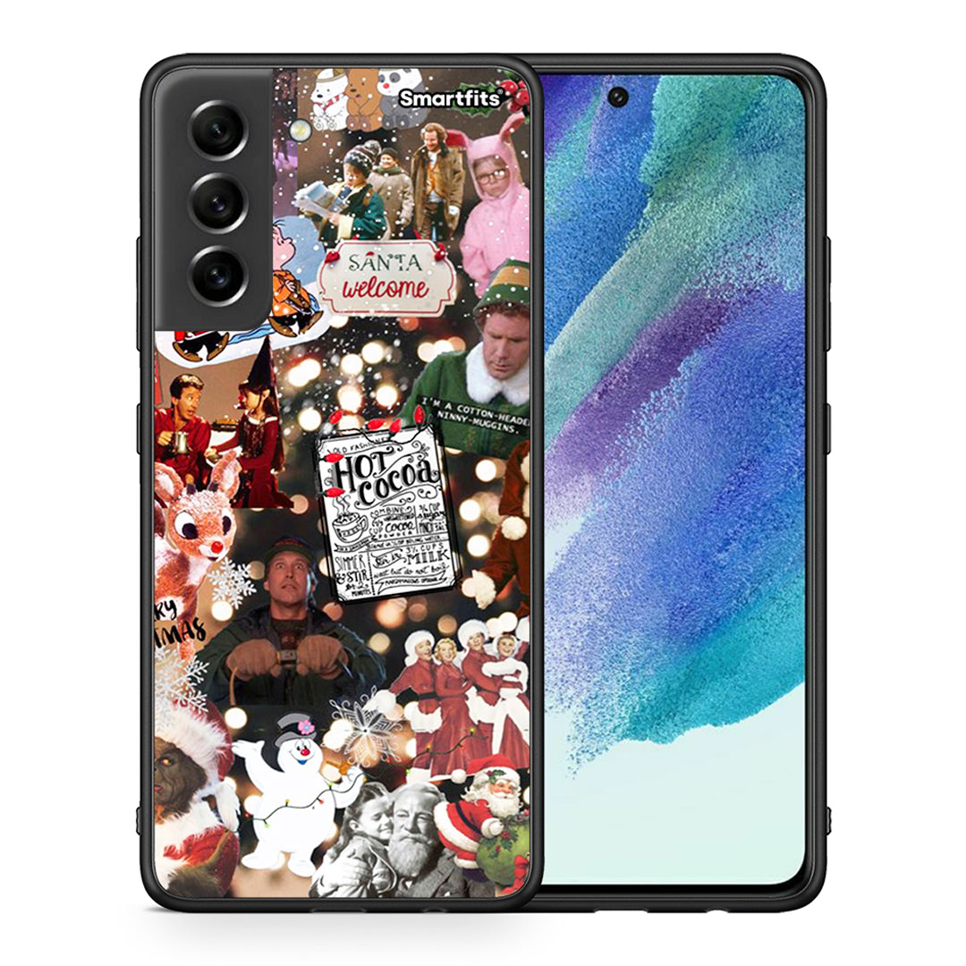 Θήκη Samsung S21 FE Xmas Movies από τη Smartfits με σχέδιο στο πίσω μέρος και μαύρο περίβλημα | Samsung S21 FE Xmas Movies case with colorful back and black bezels