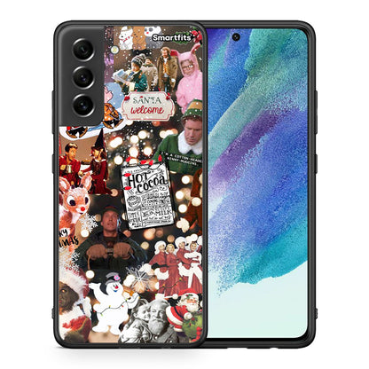 Θήκη Samsung S21 FE Xmas Movies από τη Smartfits με σχέδιο στο πίσω μέρος και μαύρο περίβλημα | Samsung S21 FE Xmas Movies case with colorful back and black bezels