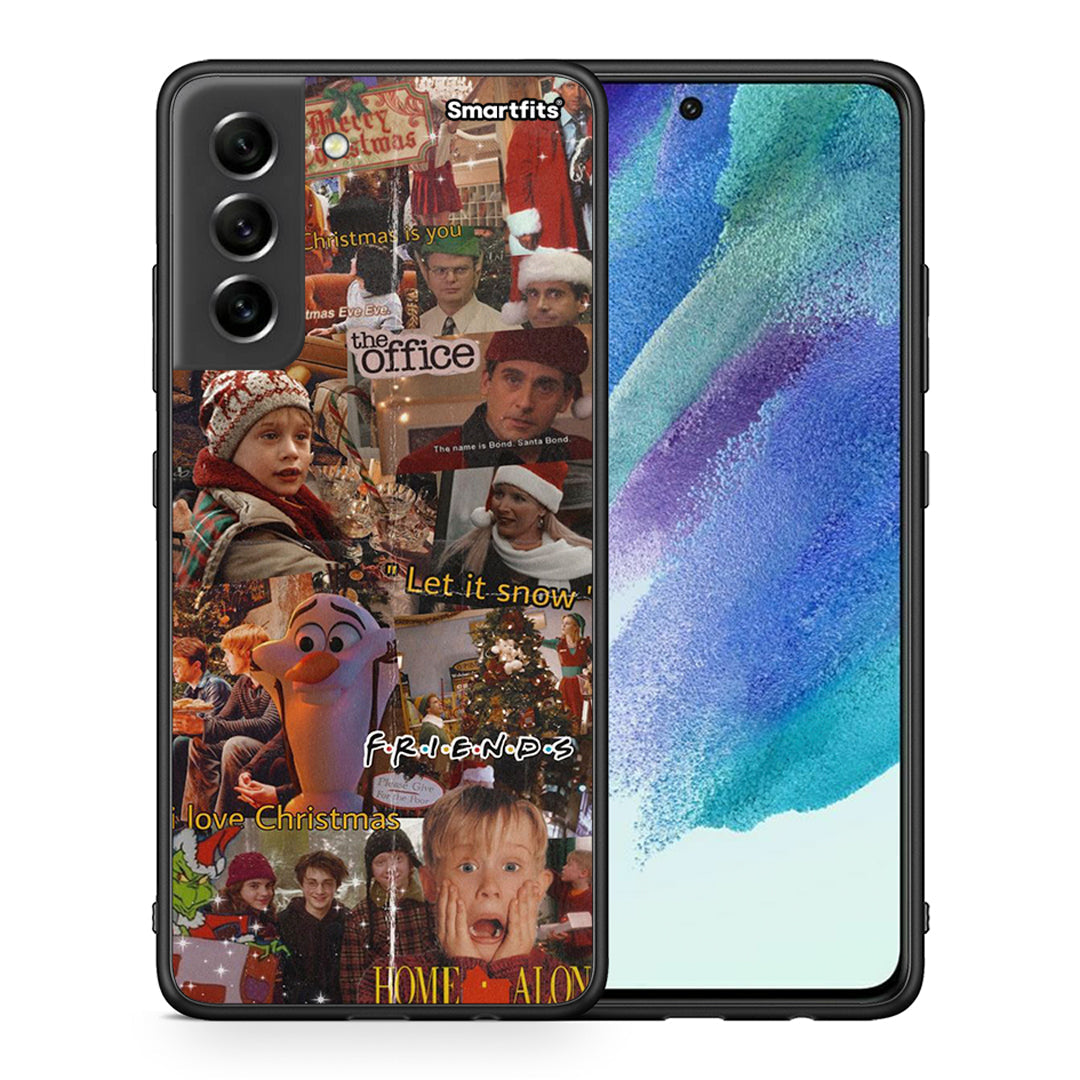 Θήκη Samsung S21 FE Xmas Wishes από τη Smartfits με σχέδιο στο πίσω μέρος και μαύρο περίβλημα | Samsung S21 FE Xmas Wishes case with colorful back and black bezels
