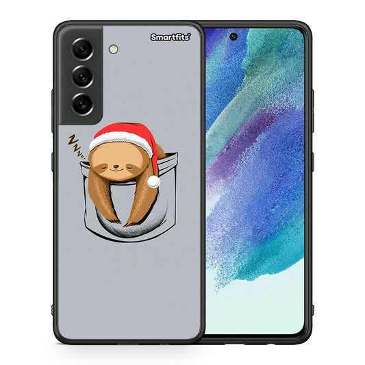 Θήκη Samsung S21 FE Xmas Zzzz από τη Smartfits με σχέδιο στο πίσω μέρος και μαύρο περίβλημα | Samsung S21 FE Xmas Zzzz case with colorful back and black bezels