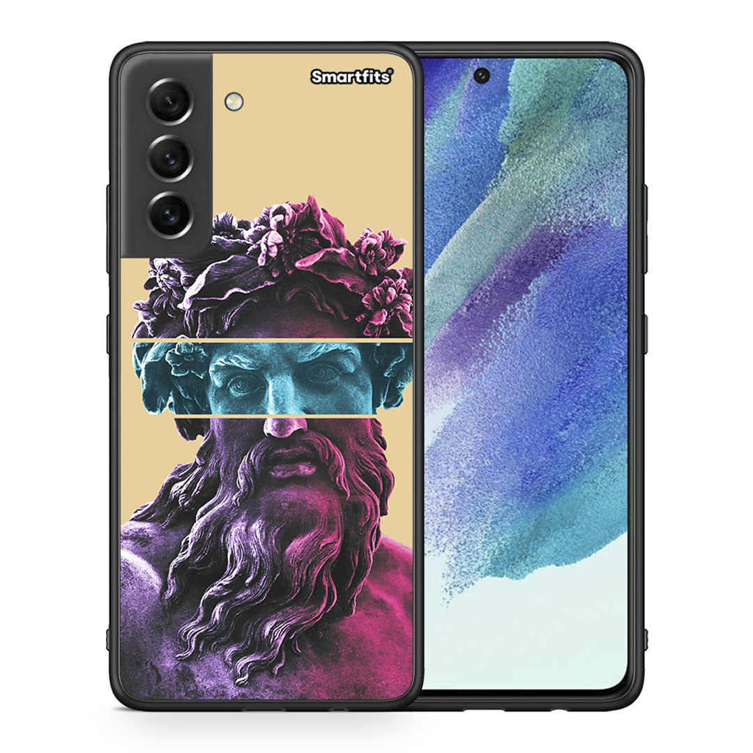 Θήκη Αγίου Βαλεντίνου Samsung S21 FE Zeus Art από τη Smartfits με σχέδιο στο πίσω μέρος και μαύρο περίβλημα | Samsung S21 FE Zeus Art case with colorful back and black bezels