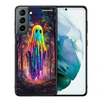 Θήκη Samsung S21 Halloween Ghost από τη Smartfits με σχέδιο στο πίσω μέρος και μαύρο περίβλημα | Samsung S21 Halloween Ghost case with colorful back and black bezels