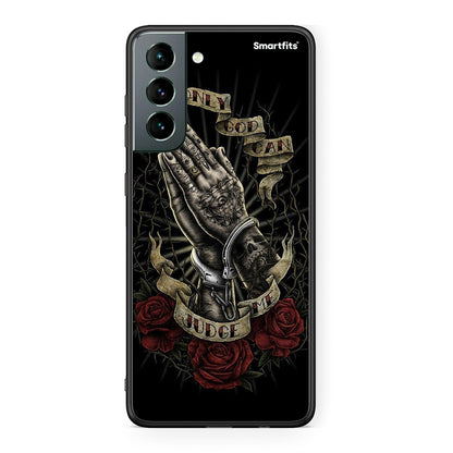 Samsung S21 Judge By God θήκη από τη Smartfits με σχέδιο στο πίσω μέρος και μαύρο περίβλημα | Smartphone case with colorful back and black bezels by Smartfits