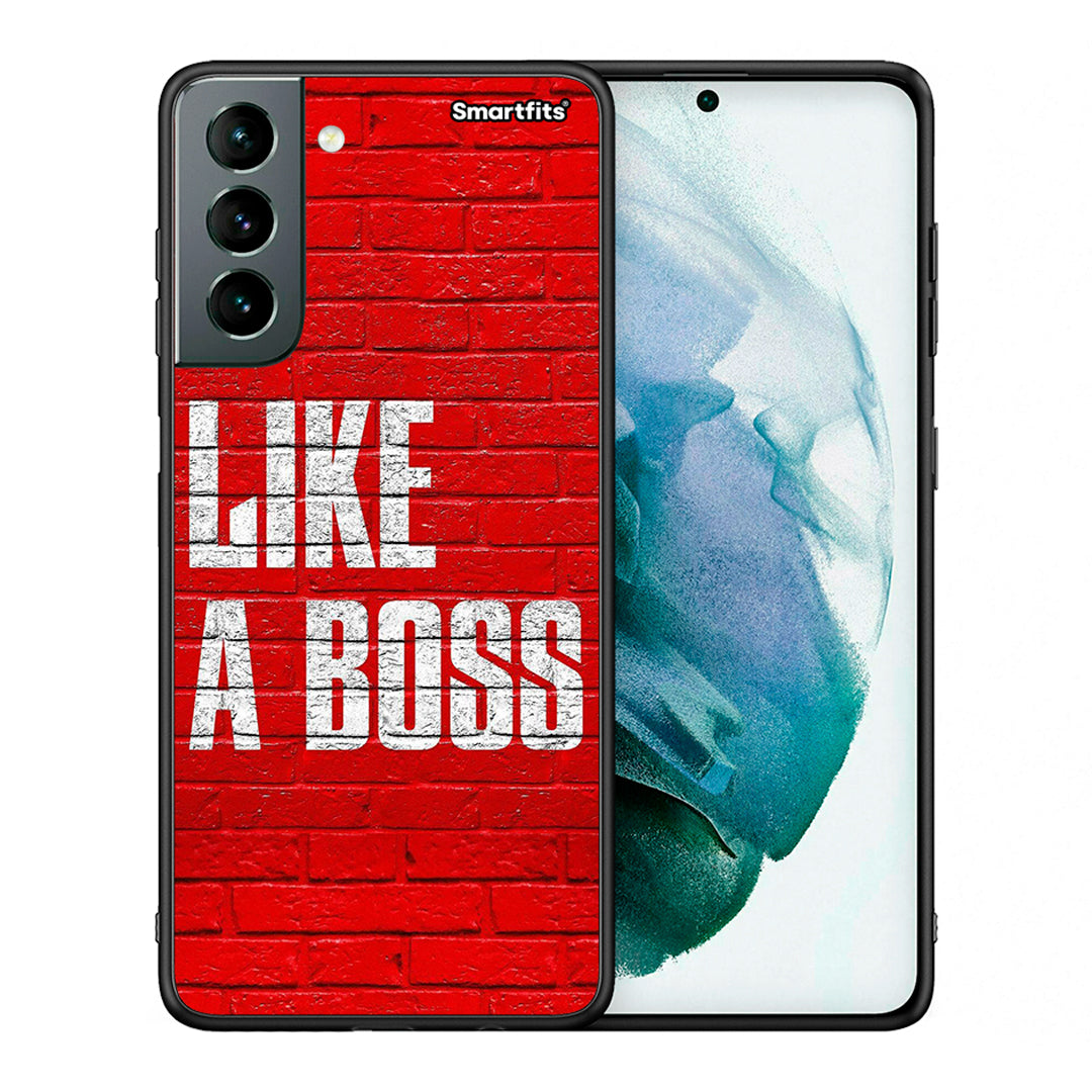 Θήκη Samsung S21 Like A Boss από τη Smartfits με σχέδιο στο πίσω μέρος και μαύρο περίβλημα | Samsung S21 Like A Boss case with colorful back and black bezels