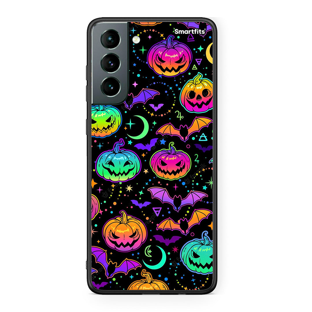Samsung S21 Neon Halloween θήκη από τη Smartfits με σχέδιο στο πίσω μέρος και μαύρο περίβλημα | Smartphone case with colorful back and black bezels by Smartfits