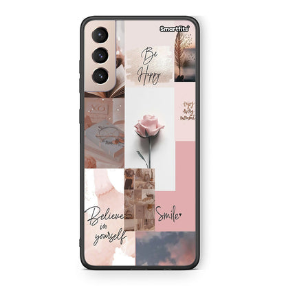 Samsung S21+ Aesthetic Collage θήκη από τη Smartfits με σχέδιο στο πίσω μέρος και μαύρο περίβλημα | Smartphone case with colorful back and black bezels by Smartfits