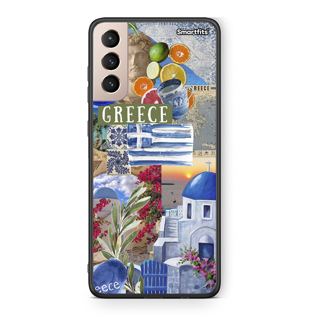 Samsung S21+ All Greek Θήκη από τη Smartfits με σχέδιο στο πίσω μέρος και μαύρο περίβλημα | Smartphone case with colorful back and black bezels by Smartfits