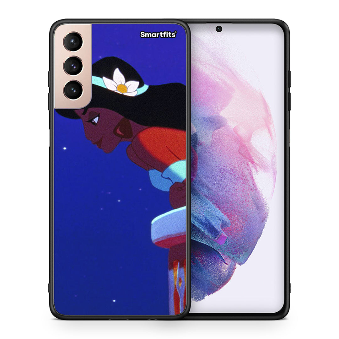 Θήκη Samsung S21+ Alladin And Jasmine Love 2 από τη Smartfits με σχέδιο στο πίσω μέρος και μαύρο περίβλημα | Samsung S21+ Alladin And Jasmine Love 2 case with colorful back and black bezels