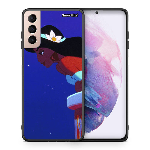 Θήκη Samsung S21+ Alladin And Jasmine Love 2 από τη Smartfits με σχέδιο στο πίσω μέρος και μαύρο περίβλημα | Samsung S21+ Alladin And Jasmine Love 2 case with colorful back and black bezels