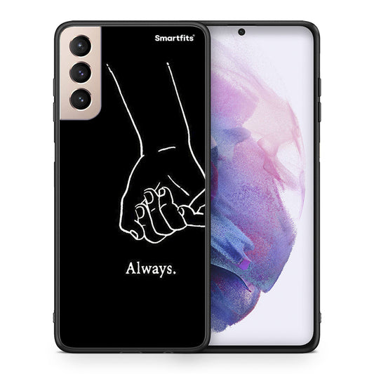 Θήκη Αγίου Βαλεντίνου Samsung S21+ Always & Forever 1 από τη Smartfits με σχέδιο στο πίσω μέρος και μαύρο περίβλημα | Samsung S21+ Always & Forever 1 case with colorful back and black bezels