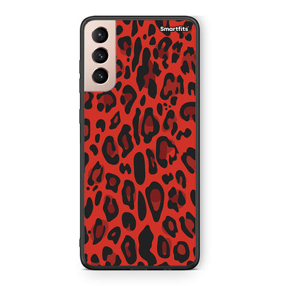 4 - Samsung S21+ Red Leopard Animal case, cover, bumper