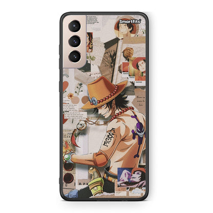 Samsung S21+ Anime Collage θήκη από τη Smartfits με σχέδιο στο πίσω μέρος και μαύρο περίβλημα | Smartphone case with colorful back and black bezels by Smartfits