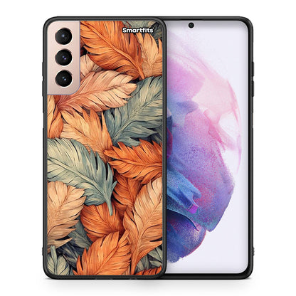 Θήκη Samsung S21+ Autumn Leaves από τη Smartfits με σχέδιο στο πίσω μέρος και μαύρο περίβλημα | Samsung S21+ Autumn Leaves case with colorful back and black bezels