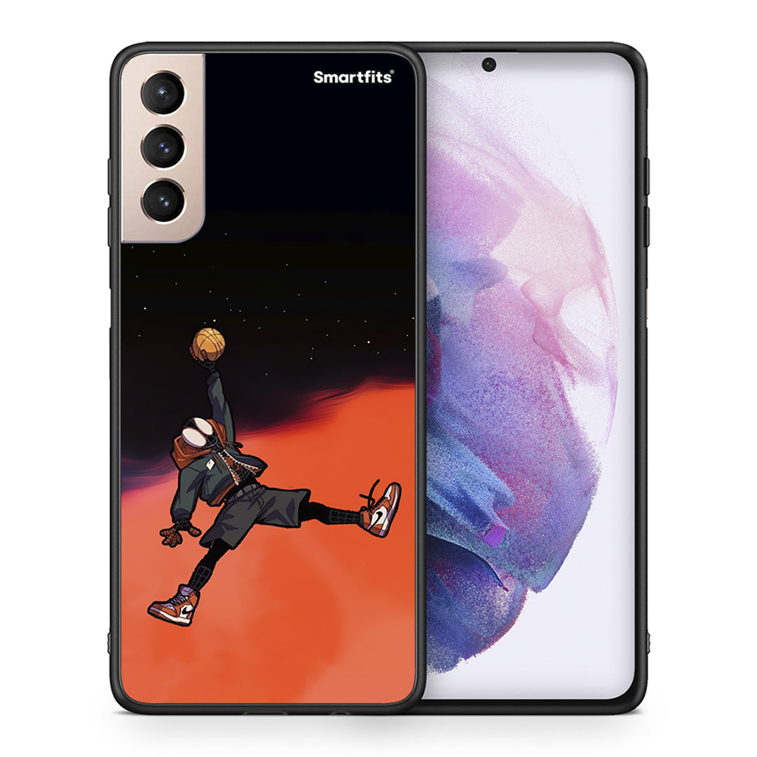 Θήκη Samsung S21+ Basketball Hero από τη Smartfits με σχέδιο στο πίσω μέρος και μαύρο περίβλημα | Samsung S21+ Basketball Hero case with colorful back and black bezels