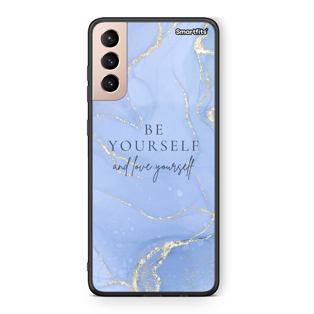 Samsung S21+ Be Yourself θήκη από τη Smartfits με σχέδιο στο πίσω μέρος και μαύρο περίβλημα | Smartphone case with colorful back and black bezels by Smartfits