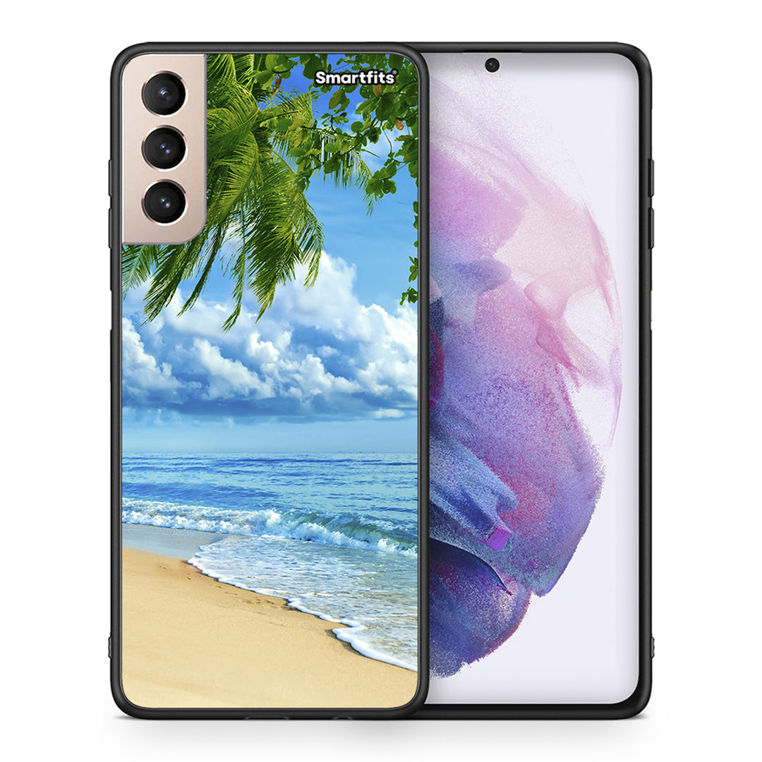 Θήκη Samsung S21+ Beautiful Beach από τη Smartfits με σχέδιο στο πίσω μέρος και μαύρο περίβλημα | Samsung S21+ Beautiful Beach case with colorful back and black bezels