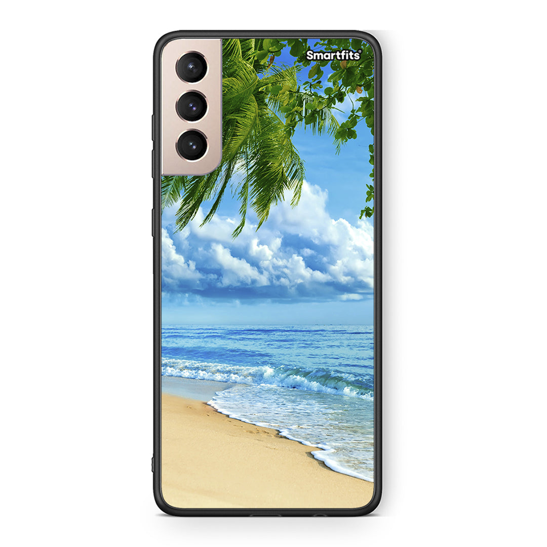 Samsung S21+ Beautiful Beach θήκη από τη Smartfits με σχέδιο στο πίσω μέρος και μαύρο περίβλημα | Smartphone case with colorful back and black bezels by Smartfits