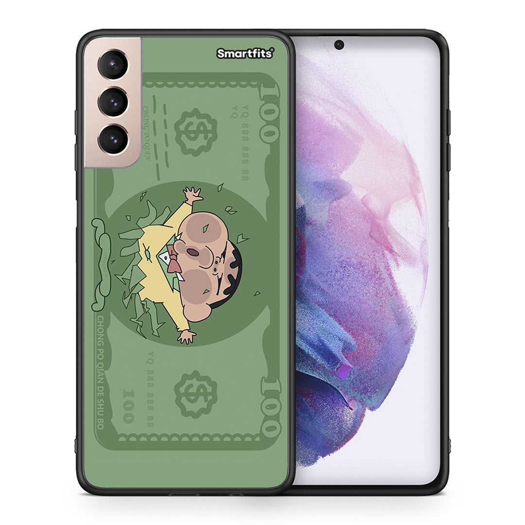 Θήκη Αγίου Βαλεντίνου Samsung S21+ Big Money από τη Smartfits με σχέδιο στο πίσω μέρος και μαύρο περίβλημα | Samsung S21+ Big Money case with colorful back and black bezels
