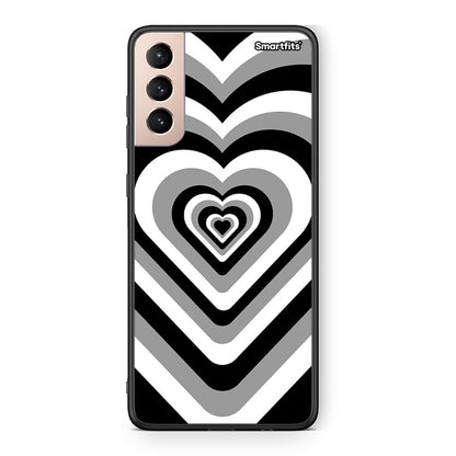 Samsung S21+ Black Hearts θήκη από τη Smartfits με σχέδιο στο πίσω μέρος και μαύρο περίβλημα | Smartphone case with colorful back and black bezels by Smartfits