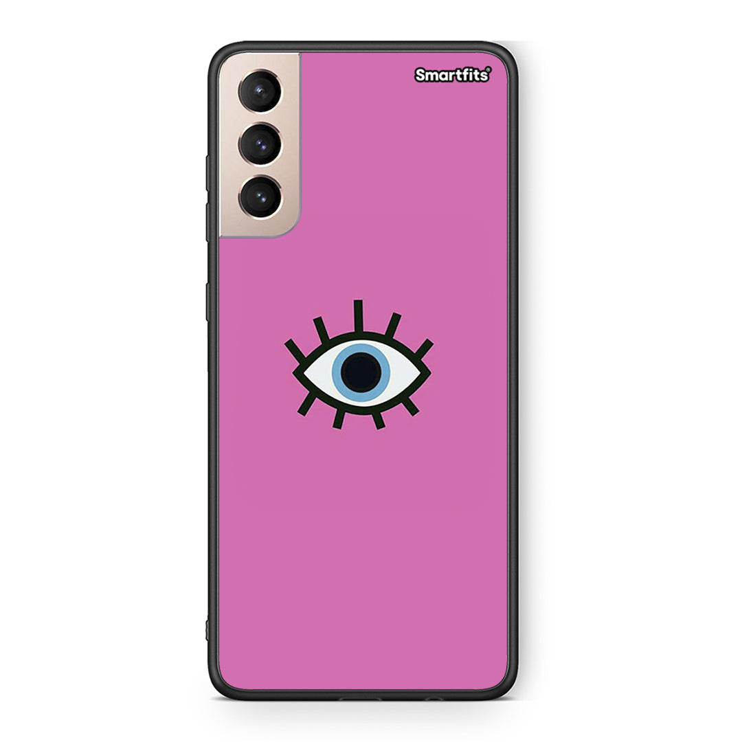 Samsung S21+ Blue Eye Pink θήκη από τη Smartfits με σχέδιο στο πίσω μέρος και μαύρο περίβλημα | Smartphone case with colorful back and black bezels by Smartfits