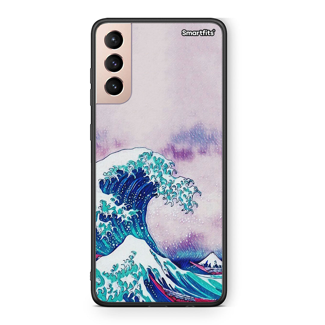 Samsung S21+ Blue Waves θήκη από τη Smartfits με σχέδιο στο πίσω μέρος και μαύρο περίβλημα | Smartphone case with colorful back and black bezels by Smartfits