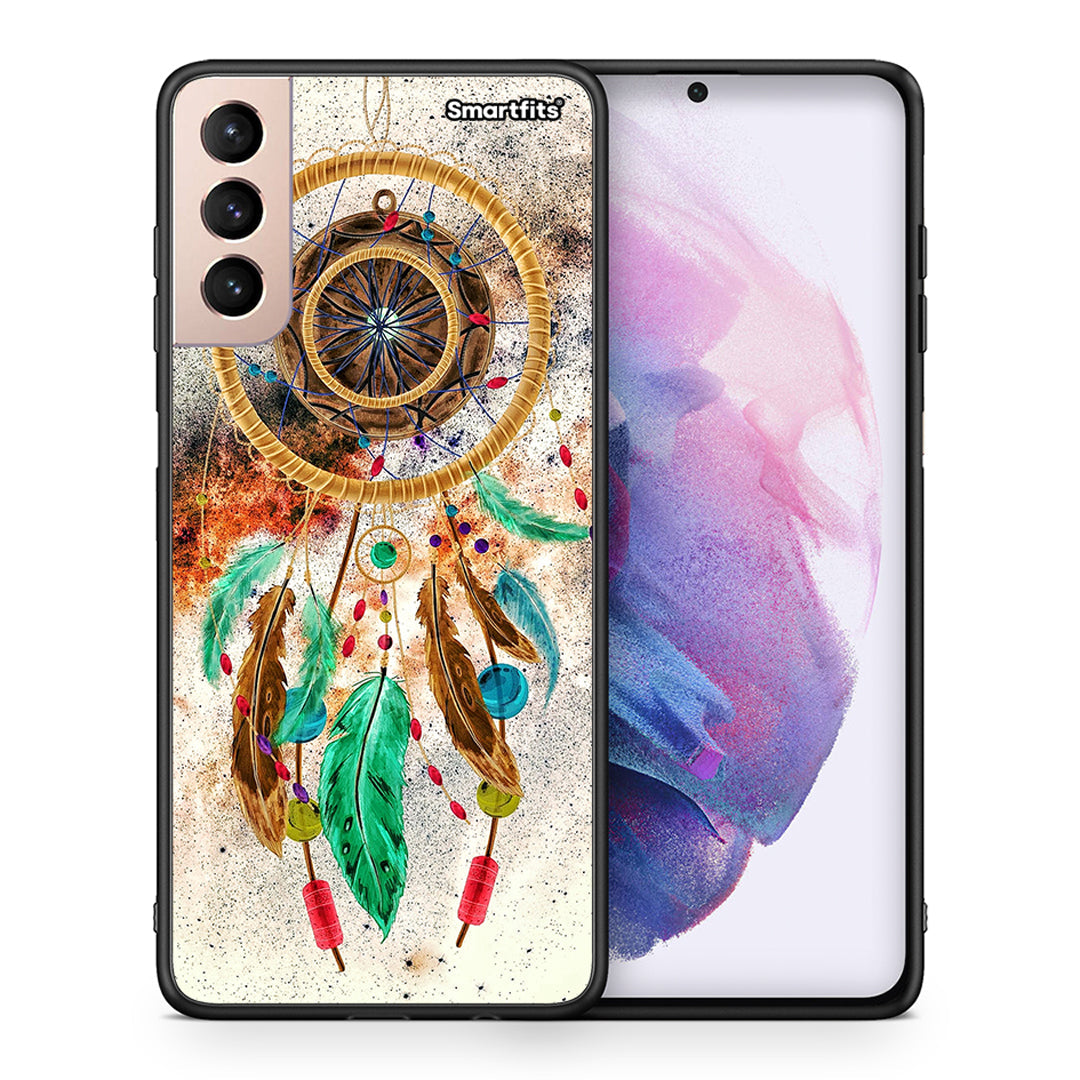 Θήκη Samsung S21+ DreamCatcher Boho από τη Smartfits με σχέδιο στο πίσω μέρος και μαύρο περίβλημα | Samsung S21+ DreamCatcher Boho case with colorful back and black bezels