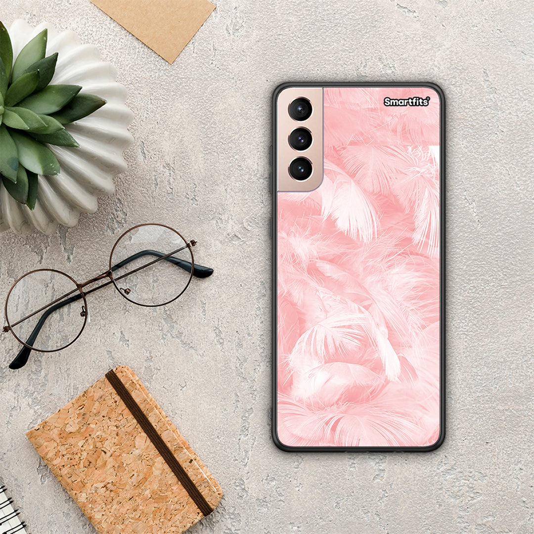 Boho Pink Feather - Samsung Galaxy S21+ θήκη
