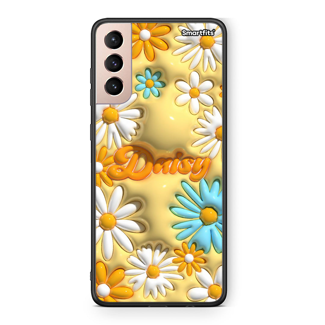 Samsung S21+ Bubble Daisies θήκη από τη Smartfits με σχέδιο στο πίσω μέρος και μαύρο περίβλημα | Smartphone case with colorful back and black bezels by Smartfits