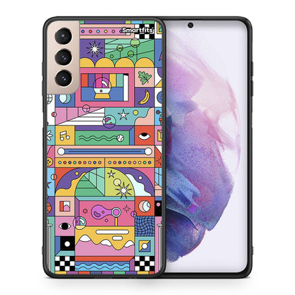 Θήκη Samsung S21+ Bubbles Soap από τη Smartfits με σχέδιο στο πίσω μέρος και μαύρο περίβλημα | Samsung S21+ Bubbles Soap case with colorful back and black bezels