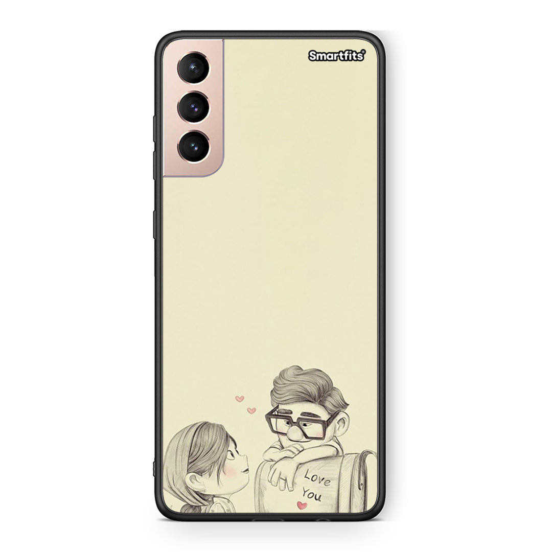 Samsung S21+ Carl And Ellie θήκη από τη Smartfits με σχέδιο στο πίσω μέρος και μαύρο περίβλημα | Smartphone case with colorful back and black bezels by Smartfits