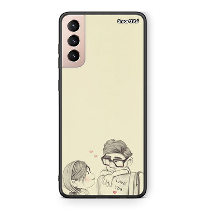 Samsung S21+ Carl And Ellie θήκη από τη Smartfits με σχέδιο στο πίσω μέρος και μαύρο περίβλημα | Smartphone case with colorful back and black bezels by Smartfits