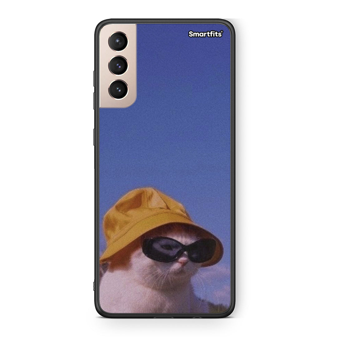 Samsung S21+ Cat Diva θήκη από τη Smartfits με σχέδιο στο πίσω μέρος και μαύρο περίβλημα | Smartphone case with colorful back and black bezels by Smartfits