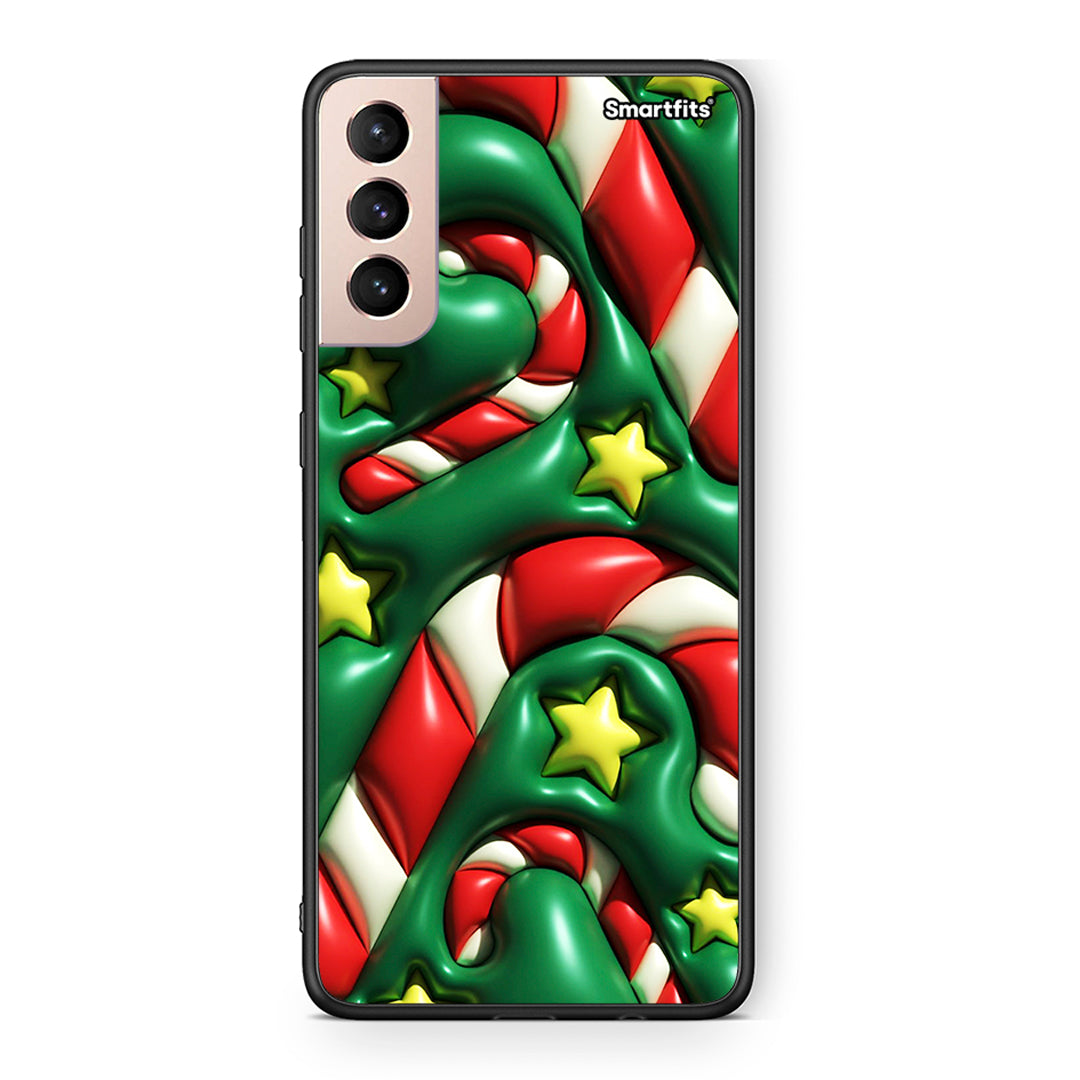 Samsung S21+ Christmas Bubbles θήκη από τη Smartfits με σχέδιο στο πίσω μέρος και μαύρο περίβλημα | Smartphone case with colorful back and black bezels by Smartfits