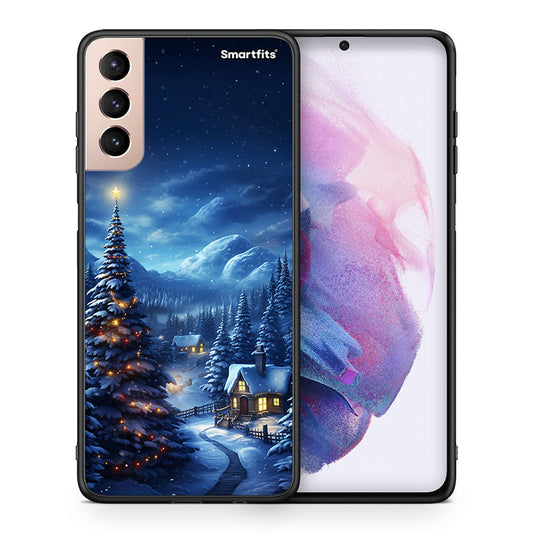 Θήκη Samsung S21+ Christmas Scenery από τη Smartfits με σχέδιο στο πίσω μέρος και μαύρο περίβλημα | Samsung S21+ Christmas Scenery case with colorful back and black bezels