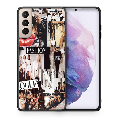 Θήκη Αγίου Βαλεντίνου Samsung S21+ Collage Fashion από τη Smartfits με σχέδιο στο πίσω μέρος και μαύρο περίβλημα | Samsung S21+ Collage Fashion case with colorful back and black bezels