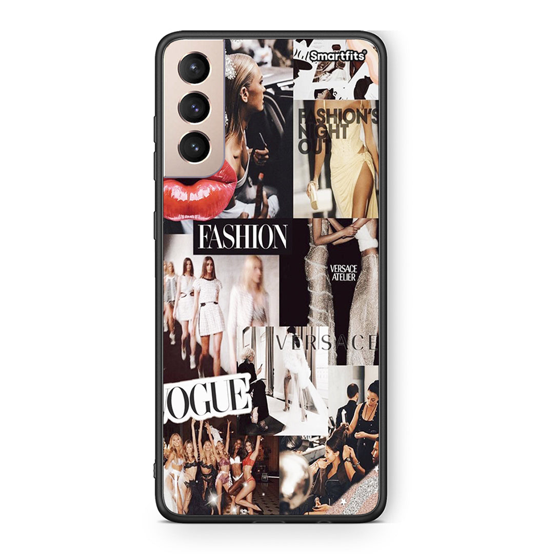 Samsung S21+ Collage Fashion Θήκη Αγίου Βαλεντίνου από τη Smartfits με σχέδιο στο πίσω μέρος και μαύρο περίβλημα | Smartphone case with colorful back and black bezels by Smartfits