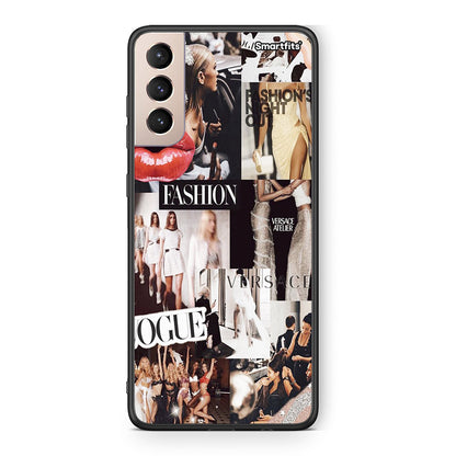 Samsung S21+ Collage Fashion Θήκη Αγίου Βαλεντίνου από τη Smartfits με σχέδιο στο πίσω μέρος και μαύρο περίβλημα | Smartphone case with colorful back and black bezels by Smartfits