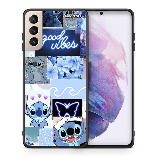 Θήκη Αγίου Βαλεντίνου Samsung S21+ Collage Good Vibes από τη Smartfits με σχέδιο στο πίσω μέρος και μαύρο περίβλημα | Samsung S21+ Collage Good Vibes case with colorful back and black bezels