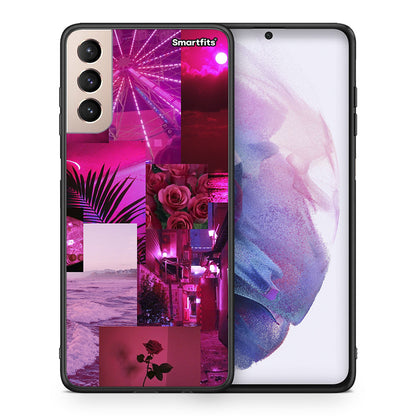 Θήκη Αγίου Βαλεντίνου Samsung S21+ Collage Red Roses από τη Smartfits με σχέδιο στο πίσω μέρος και μαύρο περίβλημα | Samsung S21+ Collage Red Roses case with colorful back and black bezels