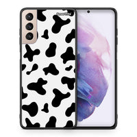 Thumbnail for Θήκη Samsung S21+ Cow Print από τη Smartfits με σχέδιο στο πίσω μέρος και μαύρο περίβλημα | Samsung S21+ Cow Print case with colorful back and black bezels