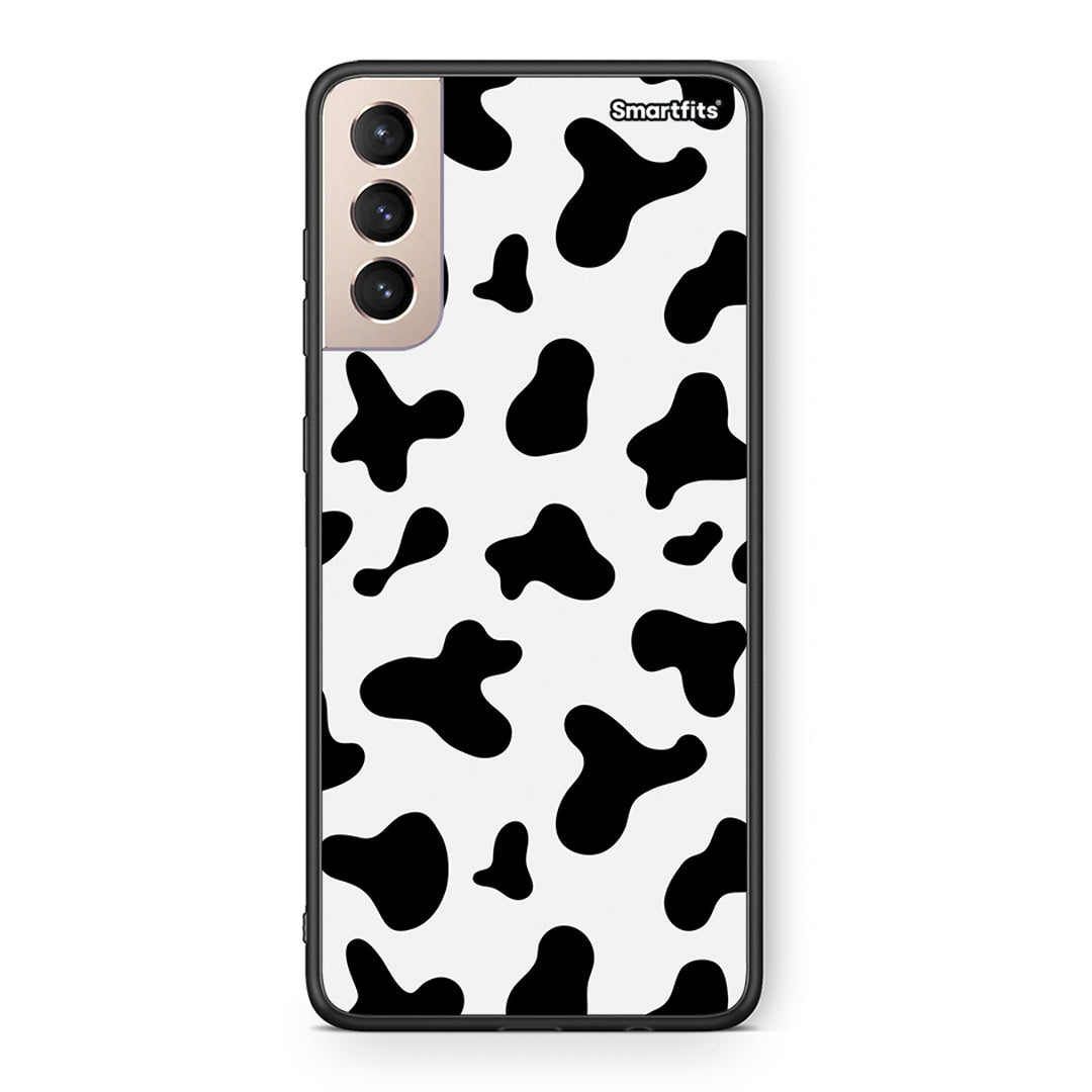 Samsung S21+ Cow Print θήκη από τη Smartfits με σχέδιο στο πίσω μέρος και μαύρο περίβλημα | Smartphone case with colorful back and black bezels by Smartfits
