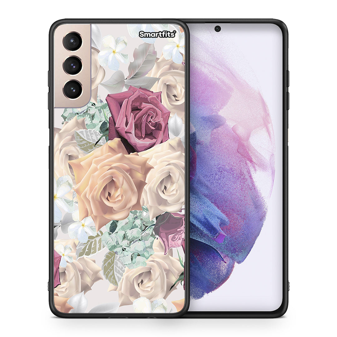 Θήκη Samsung S21+ Bouquet Floral από τη Smartfits με σχέδιο στο πίσω μέρος και μαύρο περίβλημα | Samsung S21+ Bouquet Floral case with colorful back and black bezels