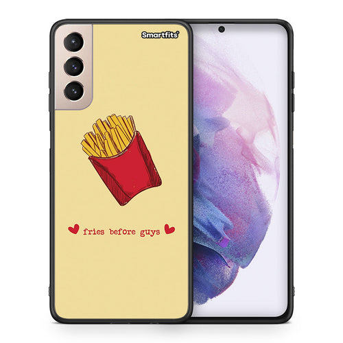 Θήκη Αγίου Βαλεντίνου Samsung S21+ Fries Before Guys από τη Smartfits με σχέδιο στο πίσω μέρος και μαύρο περίβλημα | Samsung S21+ Fries Before Guys case with colorful back and black bezels