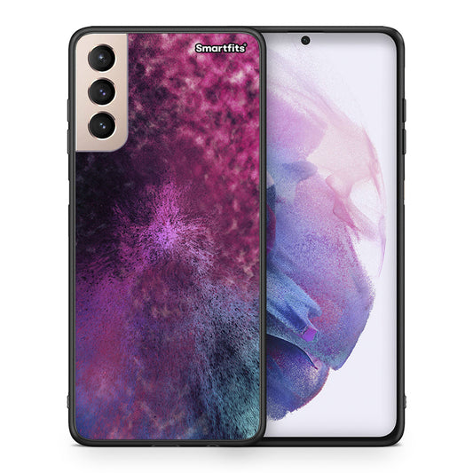 Θήκη Samsung S21+ Aurora Galaxy από τη Smartfits με σχέδιο στο πίσω μέρος και μαύρο περίβλημα | Samsung S21+ Aurora Galaxy case with colorful back and black bezels