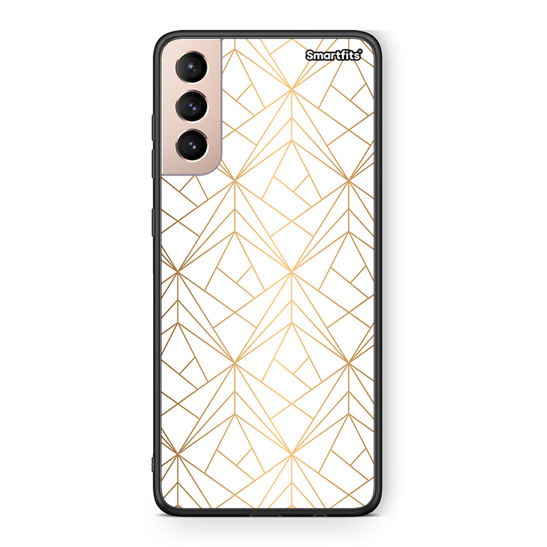 111 - Samsung S21+ Luxury White Geometric case, cover, bumper